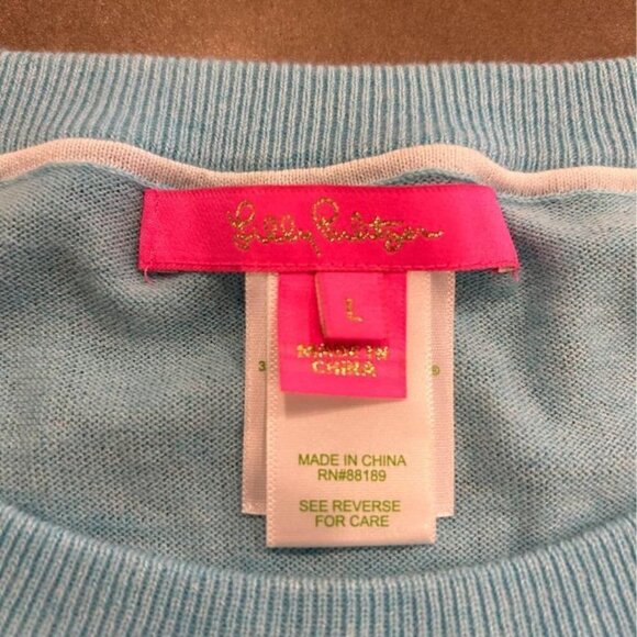 Light Blue Tassel Trim Women's Top - Picture 2 of 10